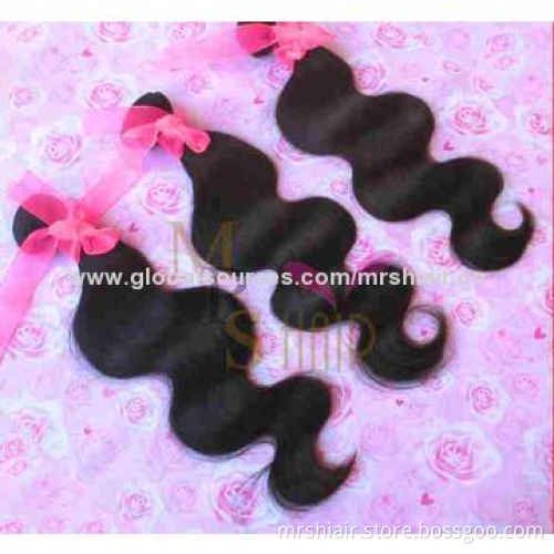 Mrs hair products, Peruvian virgin hair extension body wave Grade 6A, 100% Unprocessed human hair